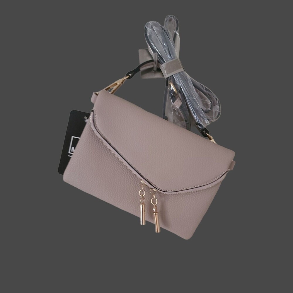 MIA K PINK CROSSBODY MAUVE‎ PURSE GOLD TONE ACCENTS